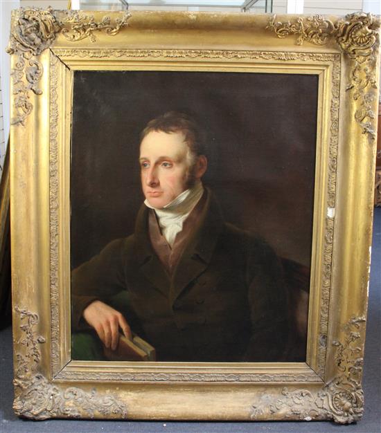 Early 19th century English School Portrait of John Chatfield Tyler Esq of Vittoria House, Cheltenham, Gloucestershire (1787-1851) 30 x